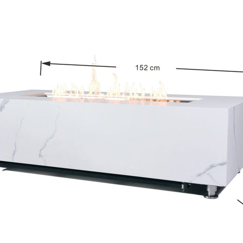 Carrara Porcelain Top Fire Table B