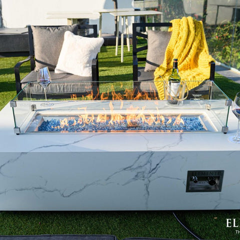 Carrara Porcelain Top Fire Table B