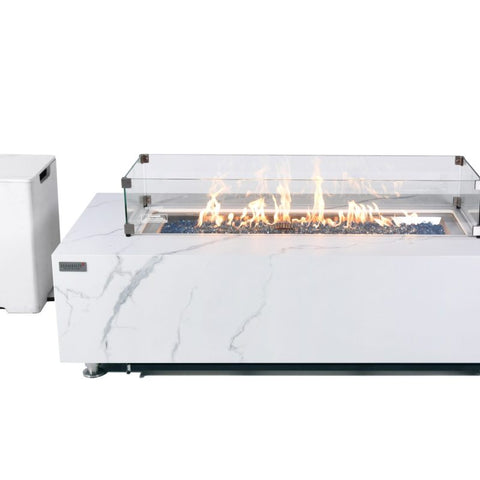 Carrara Porcelain Top Fire Table B