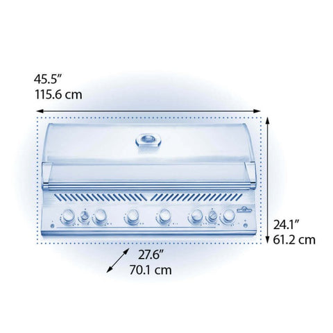 Built-In 700 Series 44" with Infrared Rear Burner
 Propane, Stainless Steel, Interior Lights