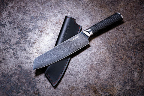 Black Pearls - "Wagyu” Damascus Chef's Knife & Bull Fork