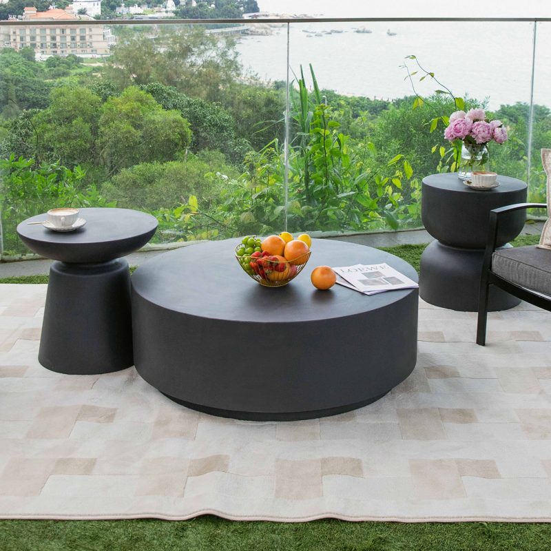 ROME Column Series Coffee Table Large - Slate Black