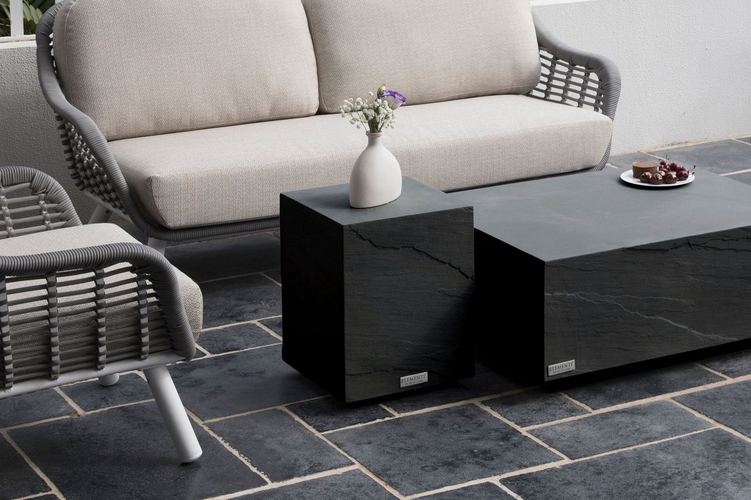 COLORADO Sandstone Series Side Table Small - Slate Black