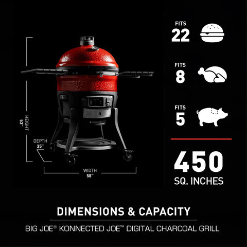 BIG JOE® KONNECTED JOE™ DIGITAL CHARCOAL GRILL AND SMOKER