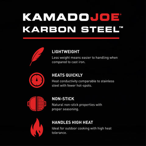 Kamado Joe® Karbon Steel™ Carbon Steel Griddle for Classic Joe™ Grills