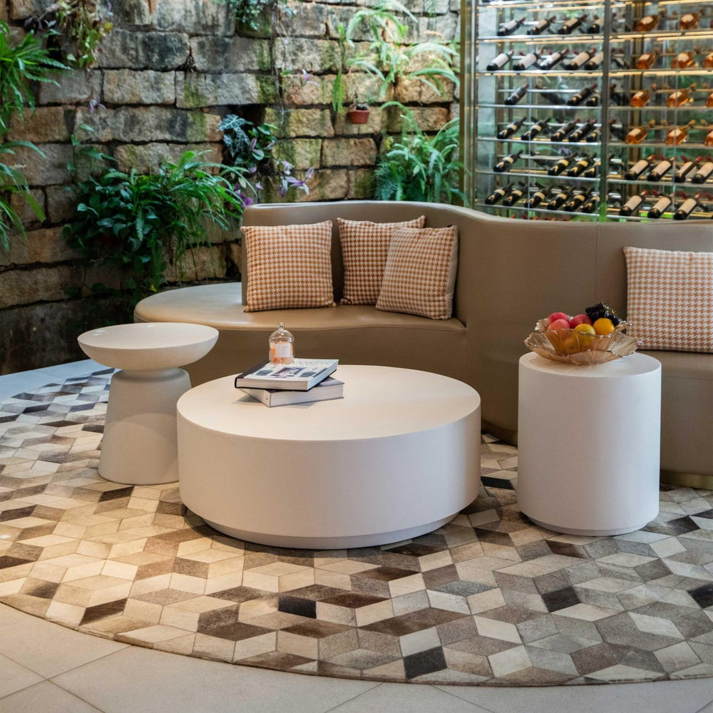 ROME Column Series Side Table - Cream White