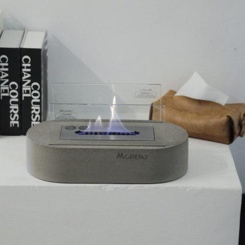 LUSPA Bio-ethanol Tabletop Fireplace Light grey