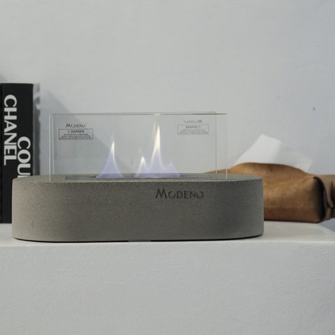 LUSPA Bio-ethanol Tabletop Fireplace Light grey