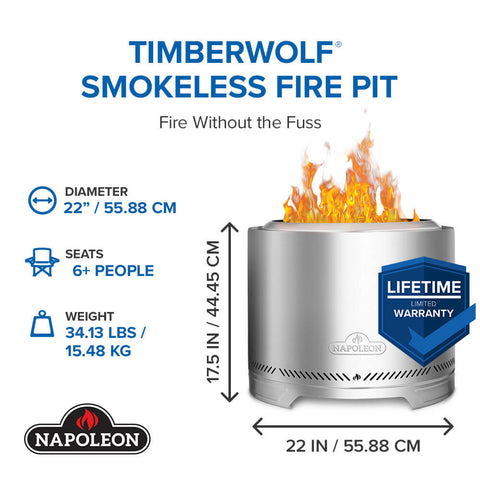 Napoleon Large Stainless Steel Wood Firepit