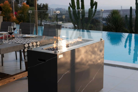 ALASKA Marble Porcelain Fireplace - Bulgaria black B