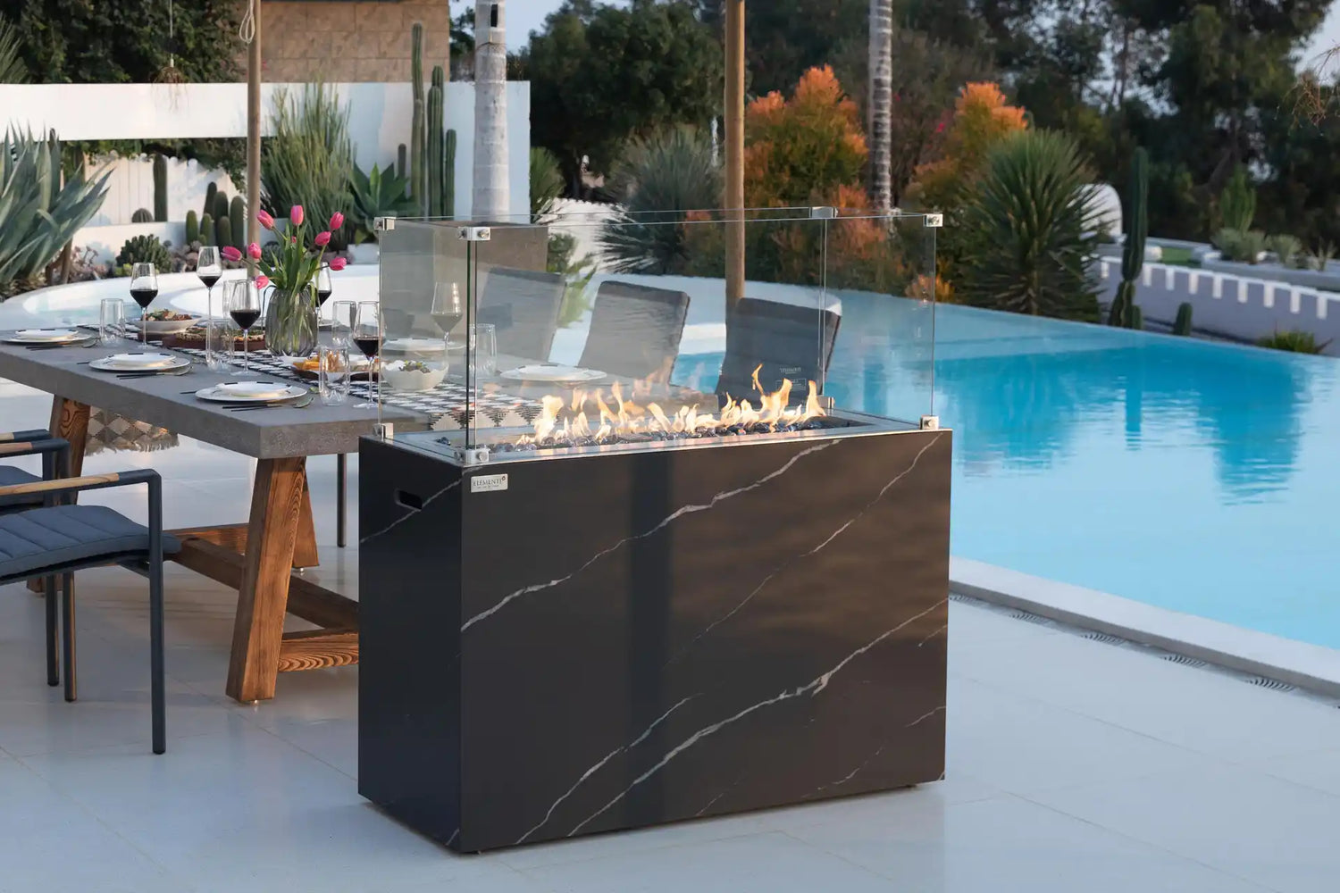 ALASKA Marble Porcelain Fireplace - Bulgaria black B