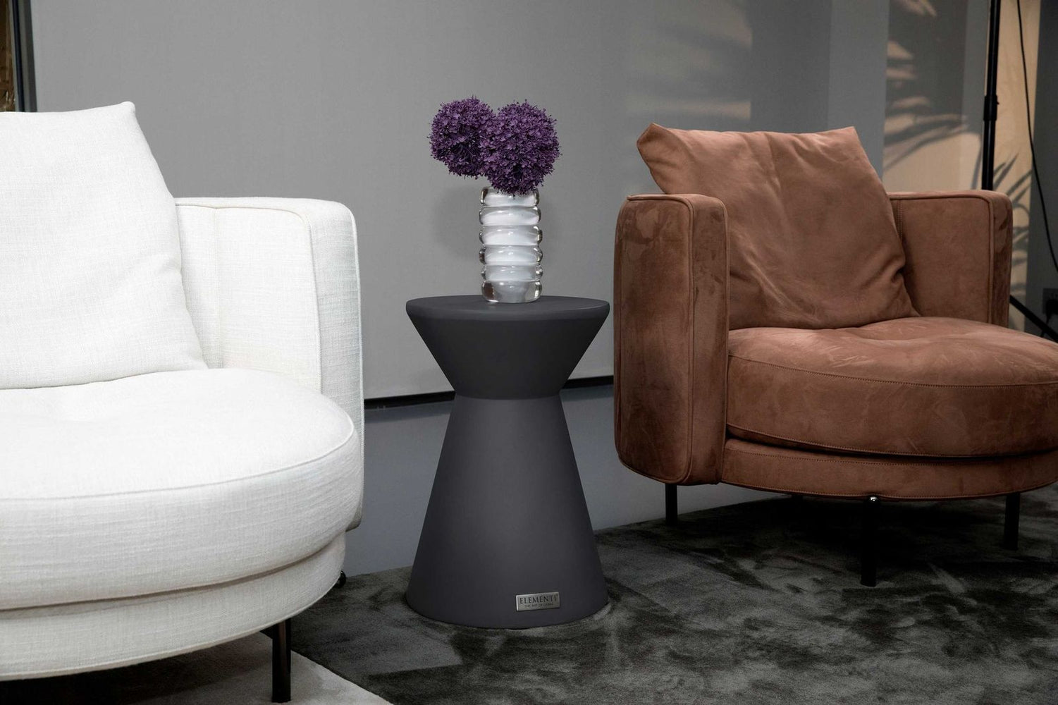 ROME Column Series Side Table Small - Slate Black