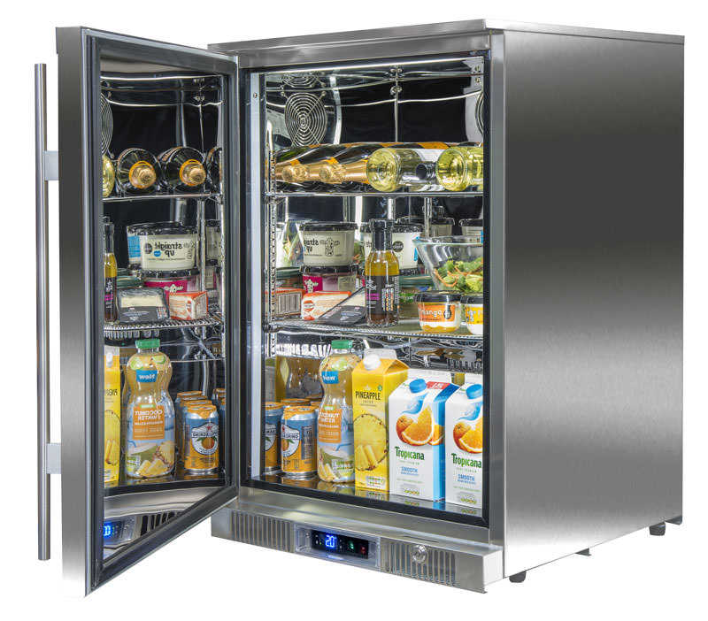 Single Door Outdoor Cooler – Glass Door, Left Hand Hinged. 870mm High