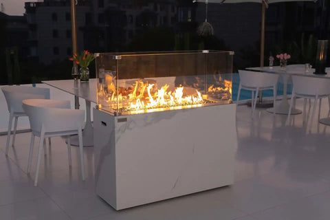 ALASKA Marble Porcelain Fireplace - Bianco White B - BBQ STORE MALTA