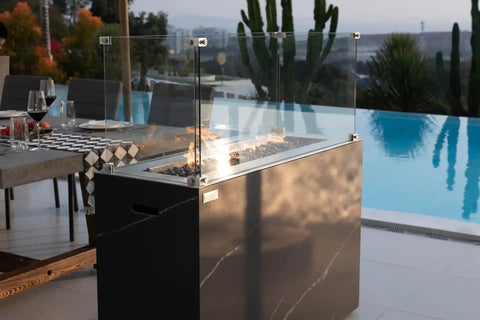 ALASKA Marble Porcelain Fireplace - Bulgaria black B - BBQ STORE MALTA