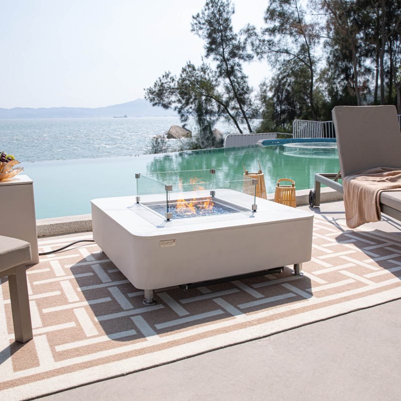 Annecy Porcelain Top Fire Table B - BBQ STORE MALTA