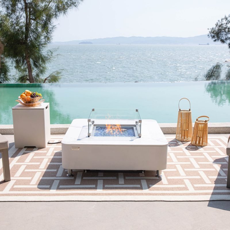 Annecy Porcelain Top Fire Table B - BBQ STORE MALTA