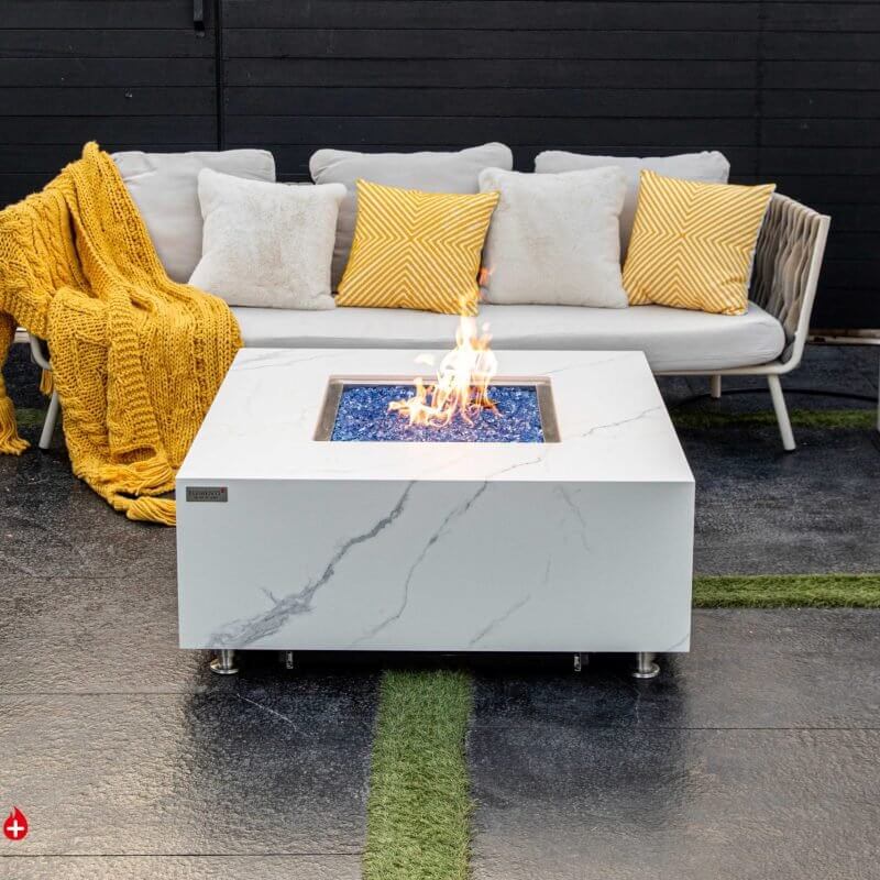 Bianco Marble Porcelain Fire Table B - BBQ STORE MALTA