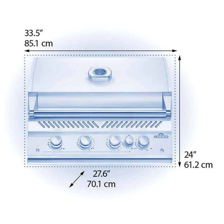Built - In 700 Series 32 with Infrared Rear Burner (Black) - BBQ STORE MALTA