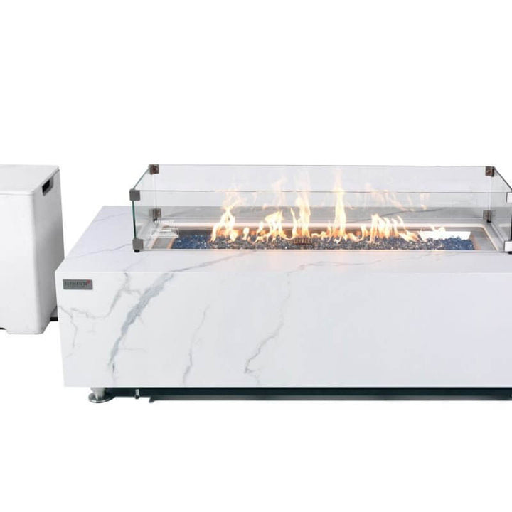 Carrara Porcelain Top Fire Table B - BBQ STORE MALTA