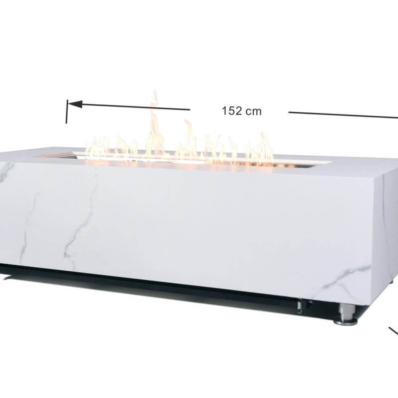Carrara Porcelain Top Fire Table B - BBQ STORE MALTA