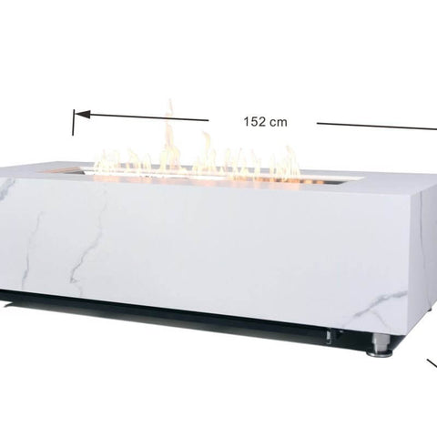 Carrara Porcelain Top Fire Table B - BBQ STORE MALTA