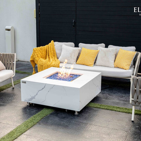 Bianco Marble Porcelain Fire Table B