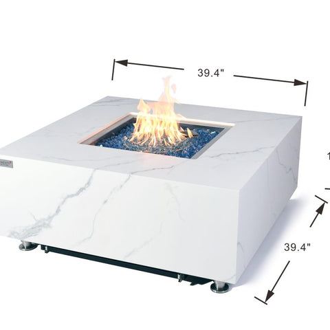 Bianco Marble Porcelain Fire Table B