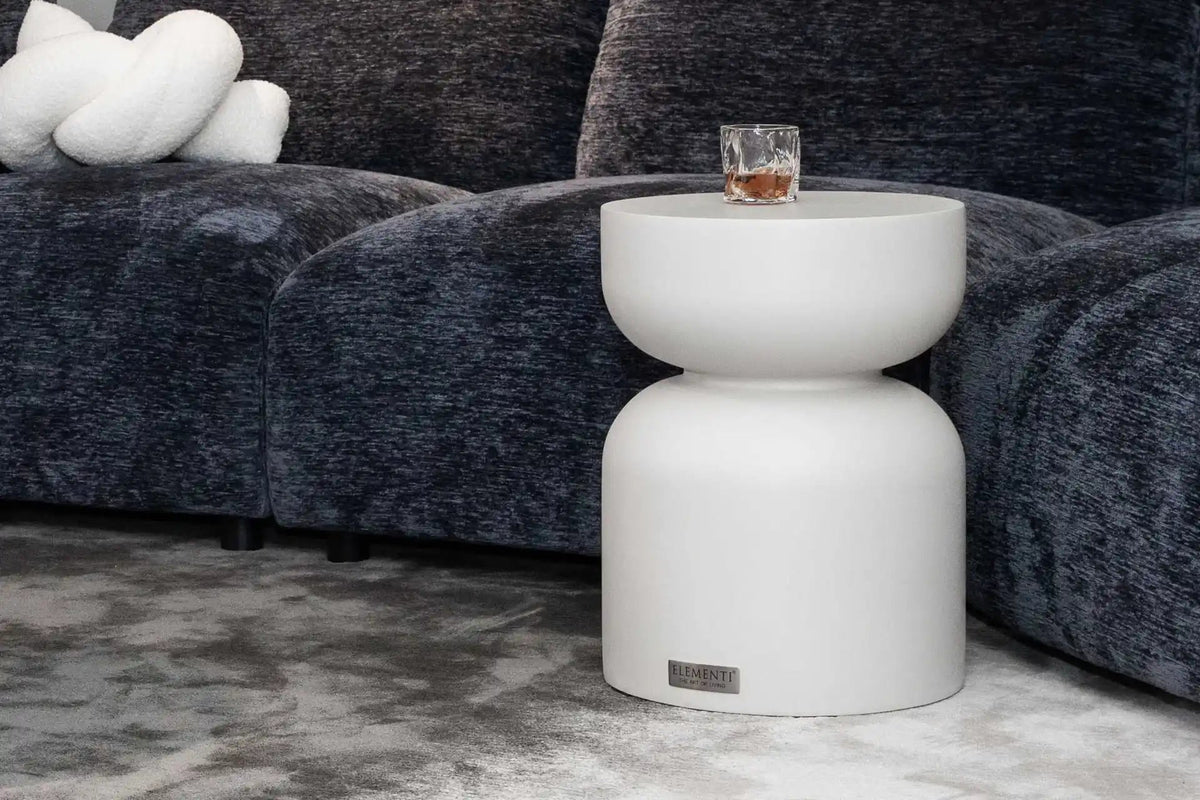 CHRONOS Side Table Small - Cream White - BBQ STORE MALTA