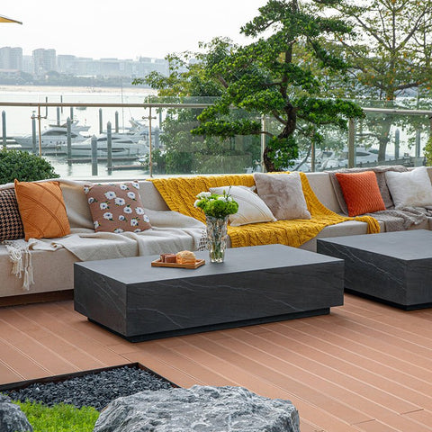 COLORADO Sandstone Series Coffee Table Rectangle Medium - Slate Black - BBQ STORE MALTA