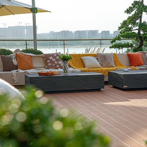 COLORADO Sandstone Series Coffee Table Rectangle Medium - Slate Black - BBQ STORE MALTA