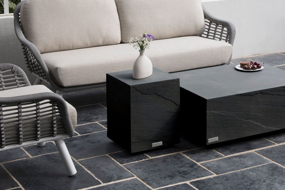 COLORADO Sandstone Series Side Table Small - Slate Black - BBQ STORE MALTA
