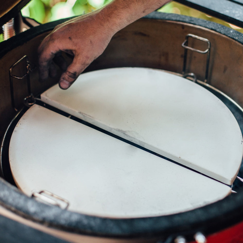 Half Moon Deflector Plates - Big Joe ® (set =2 half moon plates) - BBQ STORE MALTA