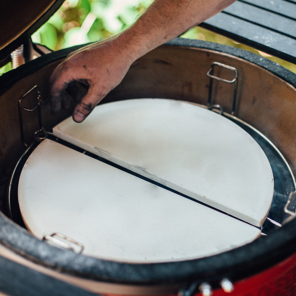 Half Moon Deflector Plates - Classic Joe ® (set =2 half moon plates) - BBQ STORE MALTA