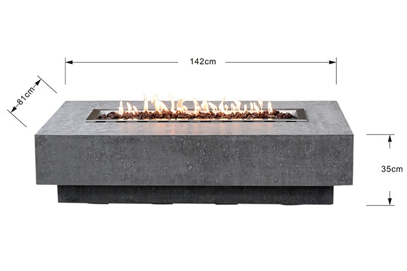 Hampton Fire Table LG - BBQ STORE MALTA
