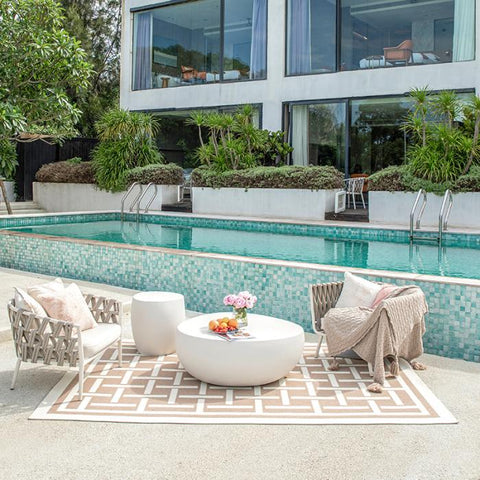 IKARIA Cobble Coffee Table - Cream White - BBQ STORE MALTA