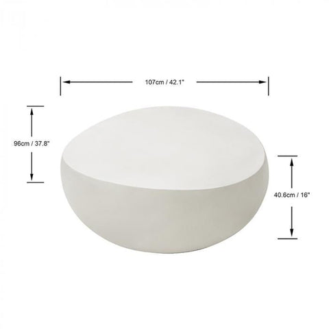 IKARIA Cobble Coffee Table - Cream White - BBQ STORE MALTA