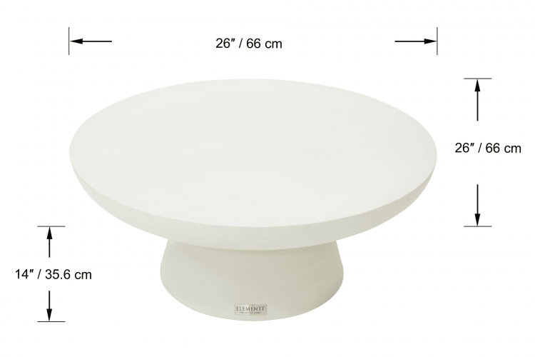 KYLIX Coffee Table Small - Cream White - BBQ STORE MALTA