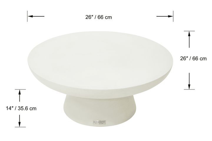 KYLIX Coffee Table Small - Cream White - BBQ STORE MALTA