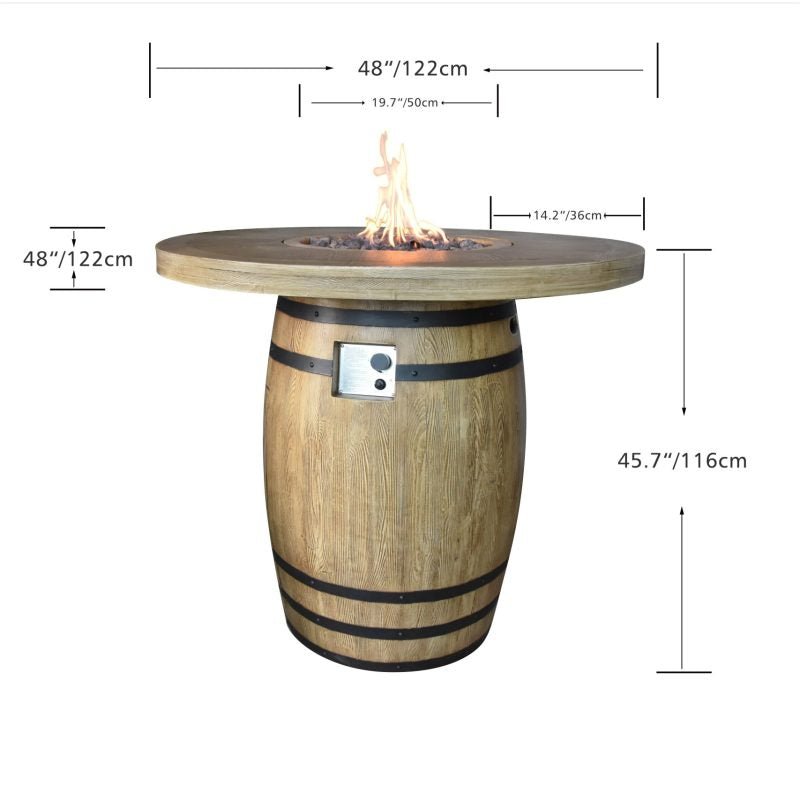 Lafite Barrel Fire Table B - BBQ STORE MALTA