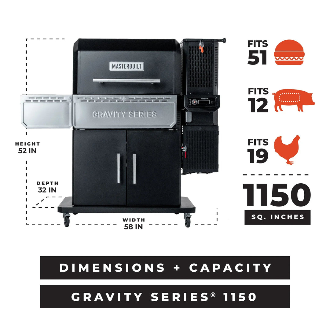 Masterbuilt® - Gravity Series™ 1150 Digital Charcoal BBQ &amp; Smoker - BBQ STORE MALTA