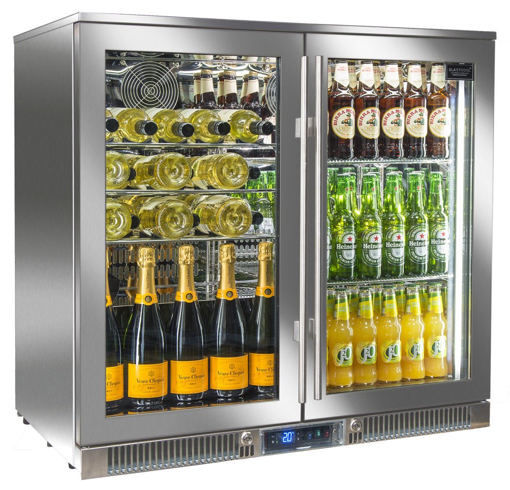 Outdoor double chiller 900mm hinged SS UK plug - BBQ STORE MALTA