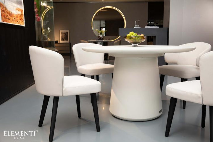 RIO Dining Table Round - Cream White - BBQ STORE MALTA