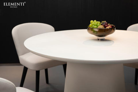 RIO Dining Table Round - Cream White - BBQ STORE MALTA