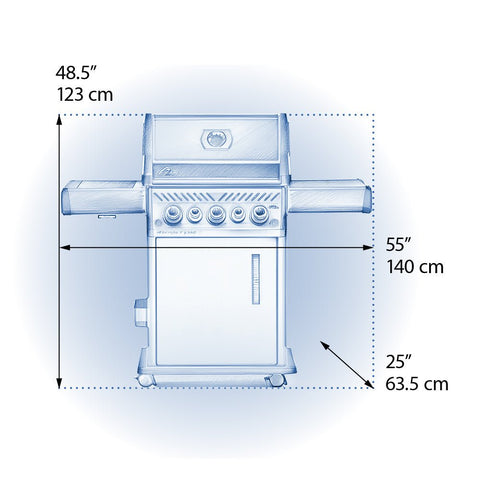 ROGUE 425 REAR+FLAME SIDE BLACK LPG - BBQ STORE MALTA