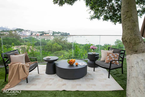 ROME Column Series Coffee Table Medium - Slate Black - BBQ STORE MALTA