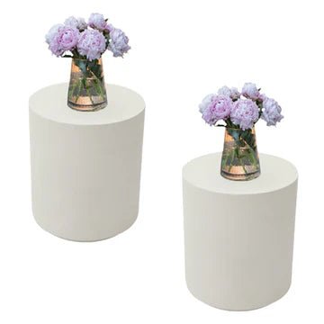 ROME Column Series Side Table - Cream White - BBQ STORE MALTA