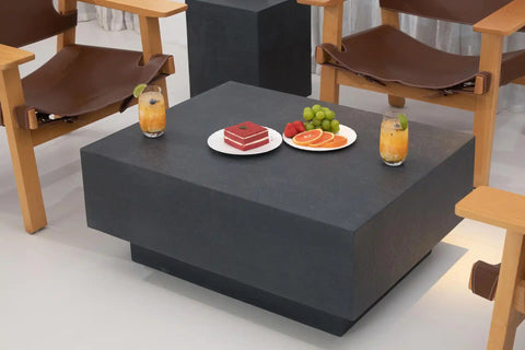 TEVERE Travertine Series Coffee Table Rectangle Medium - Slate Black - BBQ STORE MALTA
