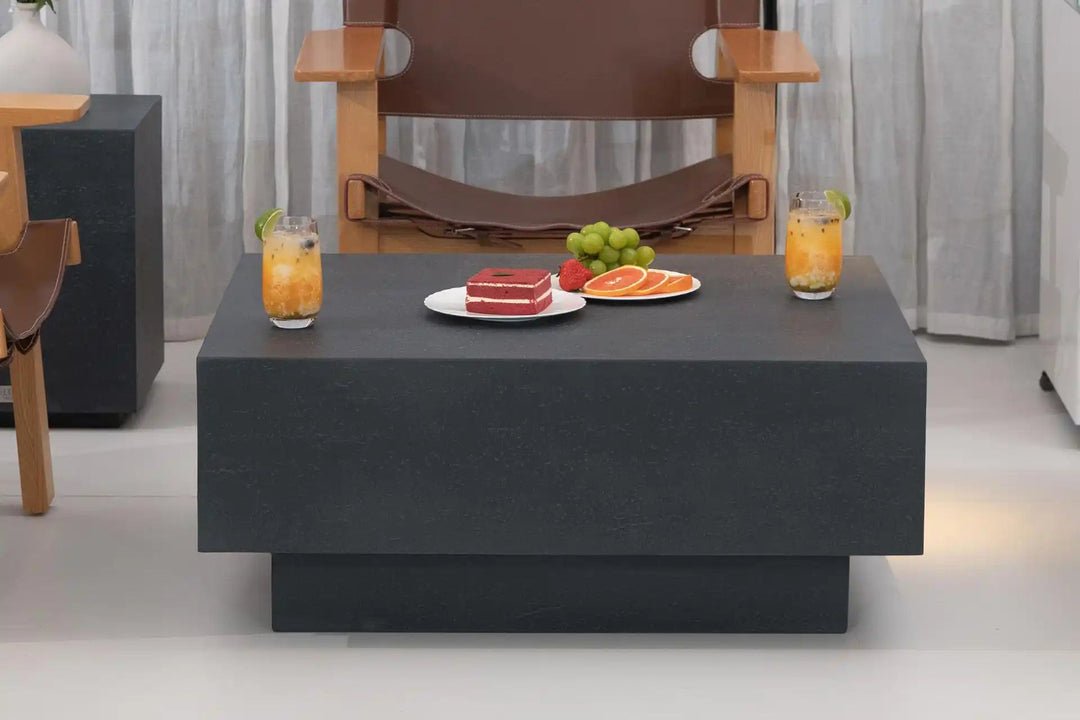 TEVERE Travertine Series Coffee Table Rectangle Medium - Slate Black - BBQ STORE MALTA