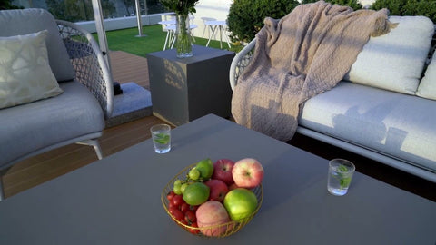TEVERE Travertine Series Side Table - Slate Black - BBQ STORE MALTA